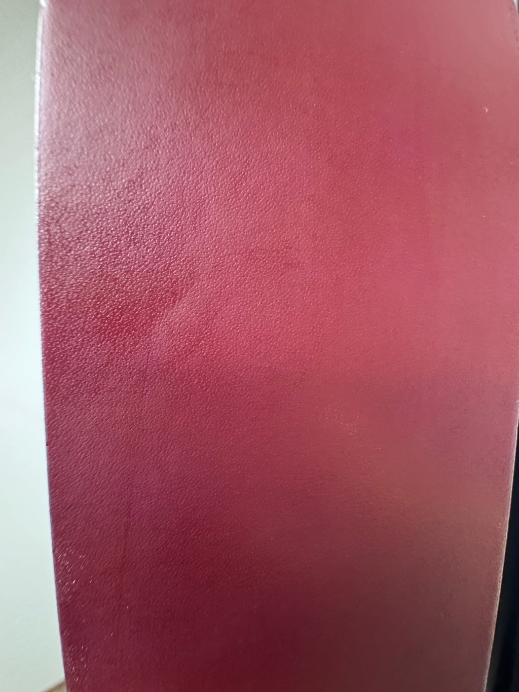 Ceinture en cuir de vachette bordeaux